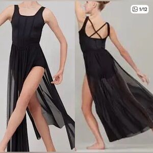 WEISMANN XS Adult Black Freehand Maxi Dance Dress